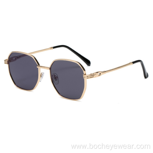 New fashion polygon small frame men's and women's street shot Sunglasses gradient metal sunglasses outdoor glasses s21106